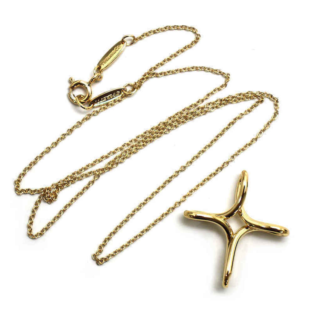 Tiffany Infinity Cross Necklace K18 Gold Elsa Peretti - Picture 5 of 8